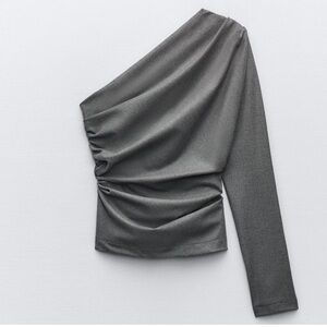 Zara Asymmetric Long Sleeve Top NWOT